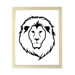 Designs ByLITA Lion Outlined version, Wall Print Animals Art | Family Presents | Bedroom | Stylish Kindergarten Decor