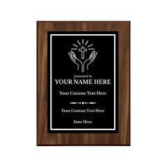 Church and Religion Theme Customizable Award Plaque |Easel Mount Option | Recognition of Achievement and Service Personalizable Plaques
