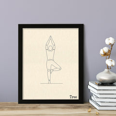Tree, FRAMED Print Yoga Wall Art