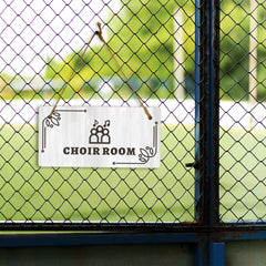 Choir Room 5x10 Hanging Plus Wall or Door Sign | Religious Rustic Wood Sign