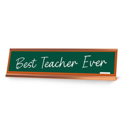 Signs ByLITA Best Teacher Ever Gold Frame, Novelty Desk Sign (2x8?)