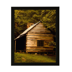 Secluded Country Cabin, Framed Print Sign Easy Installation | Forest and Trees | Stylish Modern Decoration For The Home and Officer