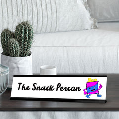 The Snack Person, Chips Black Frame, Desk Sign (2x8”)