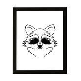Designs ByLITA Racoon Outlined version, Wall Print Animals Art | Family Presents | Bedroom | Stylish Kindergarten Decor