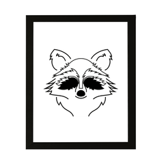 Designs ByLITA Racoon Outlined version, Wall Print Animals Art | Family Presents | Bedroom | Stylish Kindergarten Decor