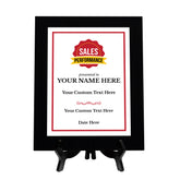 Sales Performance Customizable Black Frame Award Plaque | Easel Mount Option | Achievement and Recognition Personalizable Plaques