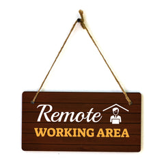 Remote Working Area 5x10 Hanging Plus Wall or Door Sign | Cafe Etiquette Signage