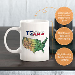Designs ByLITA Texas: The Lone Star State 11oz Plastic or Ceramic Coffee Mug | State Pride Collection