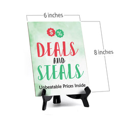 Signs ByLITA Deals and Steals: Unbeatable Prices Inside Table Sign with Acrylic Stand (6x8“)