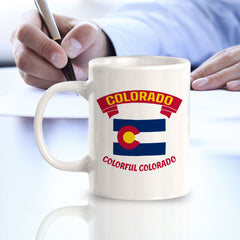Designs ByLITA Colorado: Colorful Colorado 11oz Plastic or Ceramic Coffee Mug Elegance