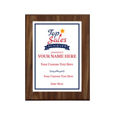 Top Sales Achiever Customizable Award Plaque | Easel Mount Option | Achievement and Recognition Personalizable Plaques