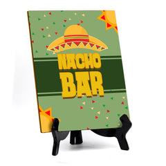 Signs ByLITA Nacho Bar Hat, Table Sign with Acrylic Stand (6x8“)
