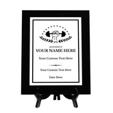 Powerlifting Customizable Black Frame Wooden Award Plaque | Easel Mount Option | Achievement and Recognition Personalizable Plaques