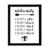 Kitchen Rules, Framed Wall Art, Home Décor Prints