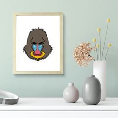 Designs ByLITA Mandrill, Wall Print Animals Art | Family Presents | Bedroom | Stylish Kindergarten Decor