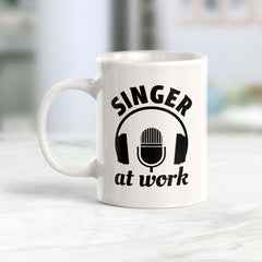 Singer at Work 11oz Plastic or Ceramic Mug | Novelty Cup for Musicians