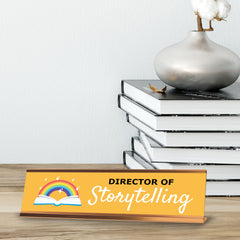 Director of Storytelling, Gold Frame, Desk Sign (2x8)