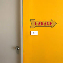 Arrow Shape Garage 12x4" Wall or Door Sign | Funny Home Décor