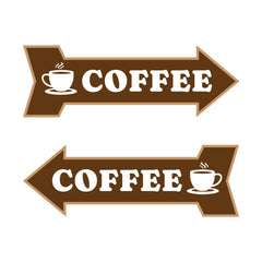 Arrow Shape Coffee 12x4" Wall or Door Sign | Funny Home Decor | Shop Décor