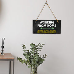 Working From Home Please Do Not Disturb Leave Packages By Door 5x10 Hanging Plus Wall or Door Sign | Outdoor Delivery Notice
