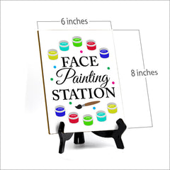 Signs ByLITA Face Painting Station, Table Sign with Acrylic Stand (6x8“)