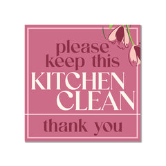 Square Plus Please Keep This Kitchen Clean Thank You Wall or Door Sign | Home & Office Decor