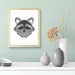 Designs ByLITA Racoon, Wall Print Animals Art | Family Presents | Bedroom | Stylish Kindergarten Decor