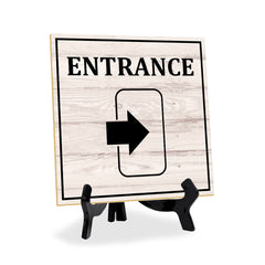 Entrance 5"x 5" Square Table Sign With Acrylic Easel | Home & Office Decor