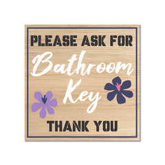 Square Plus Please Ask For Bathroom Key Thank You Wall or Door Sign | Public Spaces Signage