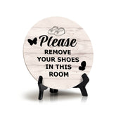 Sign ByLITA Round Please Remove your Shoes In This Room Table Sign (5x5")