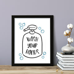 Wash Your Hands, Bathroom Framed Wall Art, Home Décor Prints