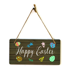 Happy Easter 5x10 Hanging Wall or Door Sign | Religious Home Decor