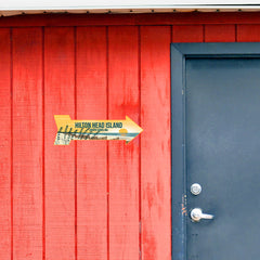 Arrow Shape Plus Hilton Head Island, South Carolina 12x4" Wall or Door Sign | Stylish Famous US Beach Souvenirs