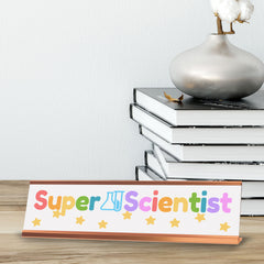 Signs ByLITA Super Scientist Award, Gold Frame, Desk Sign (2x8")