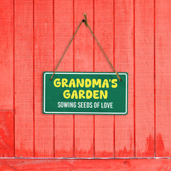 Grandma's Garden Sowing Seeds Of Love 5x10 Hanging Plus Wall or Door Sign | Home Decor