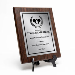 Table Tennis Customizable Wooden Award Plaque | Easel Mount Option | Achievement and Recognition Personalizable Plaques | Sports Award