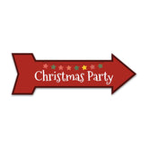 Arrow Shape Plus Christmas Party 12x4" Wall or Door Sign | Christmas Holiday Decoration