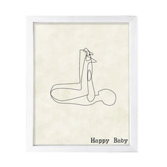 Happy Baby, FRAMED Print Yoga Wall Art
