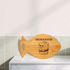 Wasaaaaabi 14 x 8.5" Fish Shape Cutting Board | Decorative Kitchen Accessory For Sushi Lovers