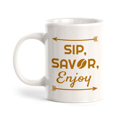 Designs ByLITA Sip, Savor, Enjoy Office Workspace Home Family 11oz Plastic/Ceramic Coffee Mug