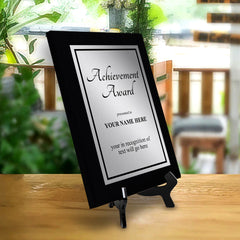 Signs ByLITA Customizable Achievement Award Wooden Plaque with Easel Stand, Engraved Gift for Students, Employees, Special Achievement and Corporate Awards