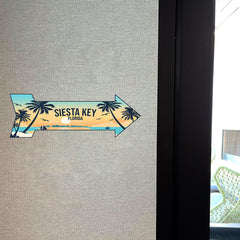 Arrow Shape Plus Siesta Key Beach, Florida 12x4" Wall or Door Sign | Stylish Famous US Beach Souvenirs
