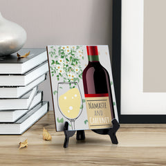 Signs ByLITA Namaste and Cabernet, Table Sign with Acrylic Stand (6x8?)