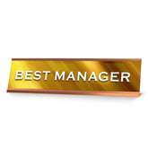 Signs ByLITA Best Manager Silver Frame, Novelty Desk Sign (2x8?)
