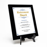 Signs ByLITA Customizable Retirement Award Wooden Plaque with Easel Stand, Engraved Gift for Employees, Organization members and Corporate Awards