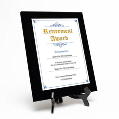 Signs ByLITA Customizable Retirement Award Wooden Plaque with Easel Stand, Engraved Gift for Employees, Organization members and Corporate Awards