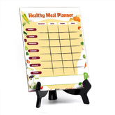 Healthy Meal Planner Dry Wipe Liquid Chalk Table Sign (6x8") Office And Home Reminders | Personal Schedule | No Pen Included
