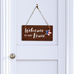 Welcome to our Home 5x10 Hanging Plus Wall or Door Sign | Family Home Decor