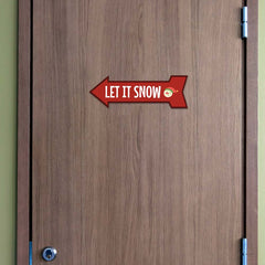 Arrow Shape Plus Let it Snow 12x4" Wall or Door Sign | Christmas Holiday Decoration