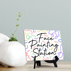 Signs ByLITA Face Painting Station Wedding Decoration Table Sign with Acrylic Stand (6x8“)